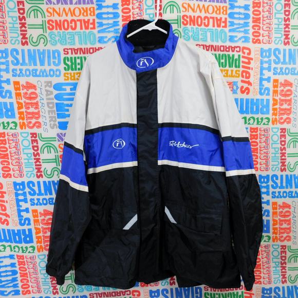 Fieldsheer Soft Shell Moto Jacket Size 2XL Full Zip Blue White Black Scotchlite - Picture 1 of 8